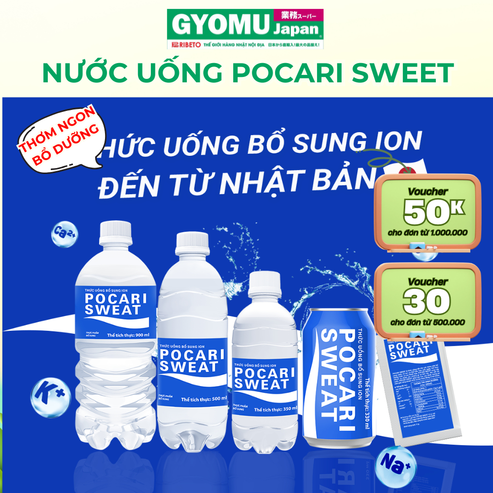  Nước khoáng i-on Pocari Sweat Nước pocari nhật bản - Gyomu Japan 