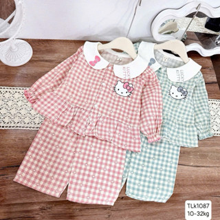 Bộ pijama cho bé gái dài tay Hello Kitty, bộ mặc nhà bé gái, đồ bộ bé gái, đồ ngủ bé gái cực dễ thương 8-28kg Đậu Kids