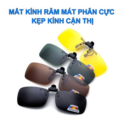 Mắt kính râm mát phân cực kẹp kính cận thị chống tia UV, phân cực chống chói loá