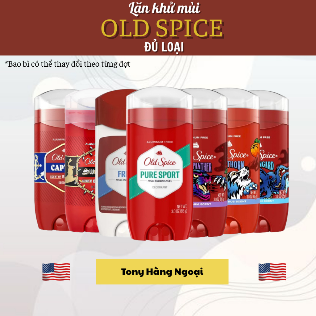 Old Spice Pure Sport, Swagger, Fresh, Fiji – Lăn Khử Mùi Nam Chuẩn Mỹ - Tony Hàng Ngoại