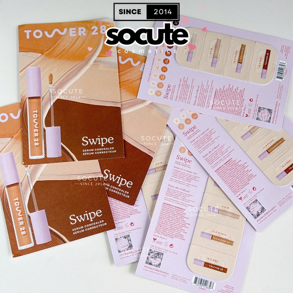 Sample Che Khuyết Điểm Tower 28 Beauty Swipe Hydrating Serum Concealer 2-6-13-18