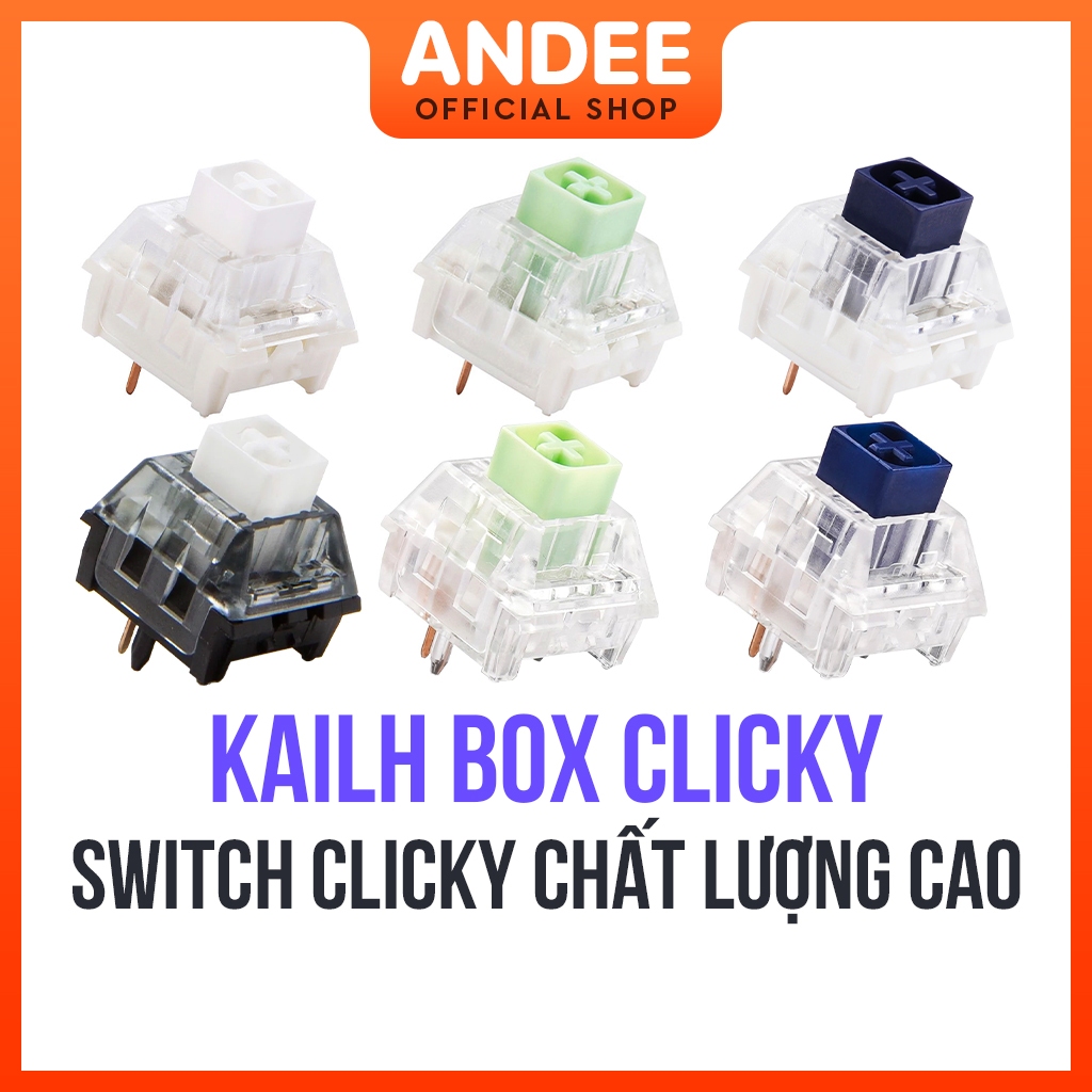 Switch Kailh Box White Jade Navy hệ Clicky bán lẻ công tắc phím cơ chất lượng cao có lube sẵn