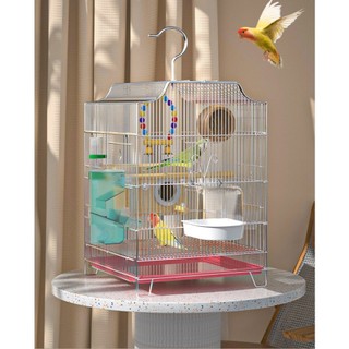  Lồng Chim Dáng Vuông Mái Vòm Size 35x35x50cm Kèm Đủ Phụ Kiện Cho Vẹt Chào Mào 