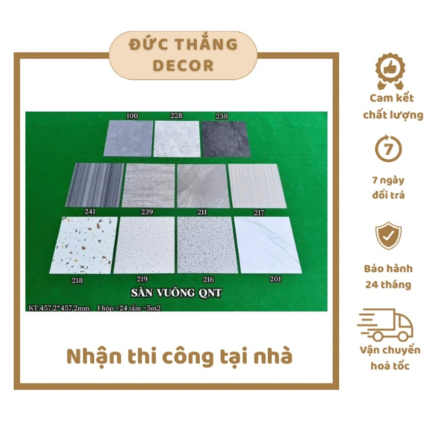 1 TẤM SÀN VUÔNG SẴN KEO BÓC DÁN NHỰA GIẢ GỖ - SÀN VÂN GỖ