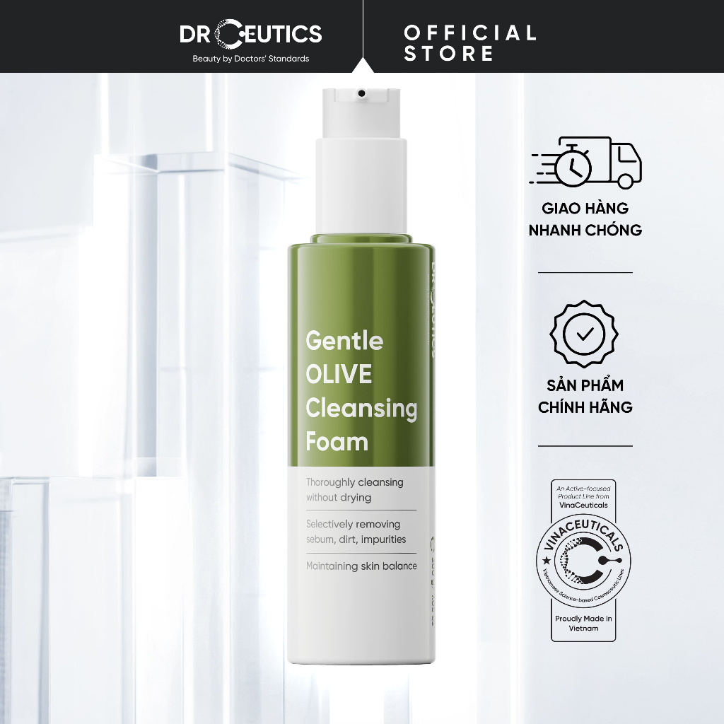 DRCEUTICS Sữa Rửa Mặt Làm Sạch Sâu Cho Mọi Loại Da Gentle Olive Cleansing Foam 200g | BigBuy360 - bigbuy360.vn