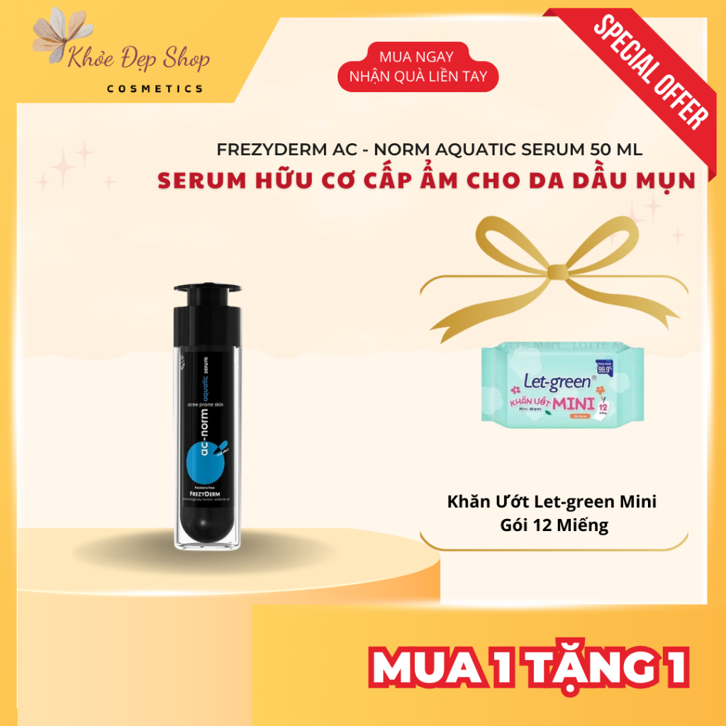 (Hàng Công Ty) FREZYDERM AC-NORM AQUATIC SERUM 50 ML - SERUM CẤP ẨM CHO DA DẦU MỤN