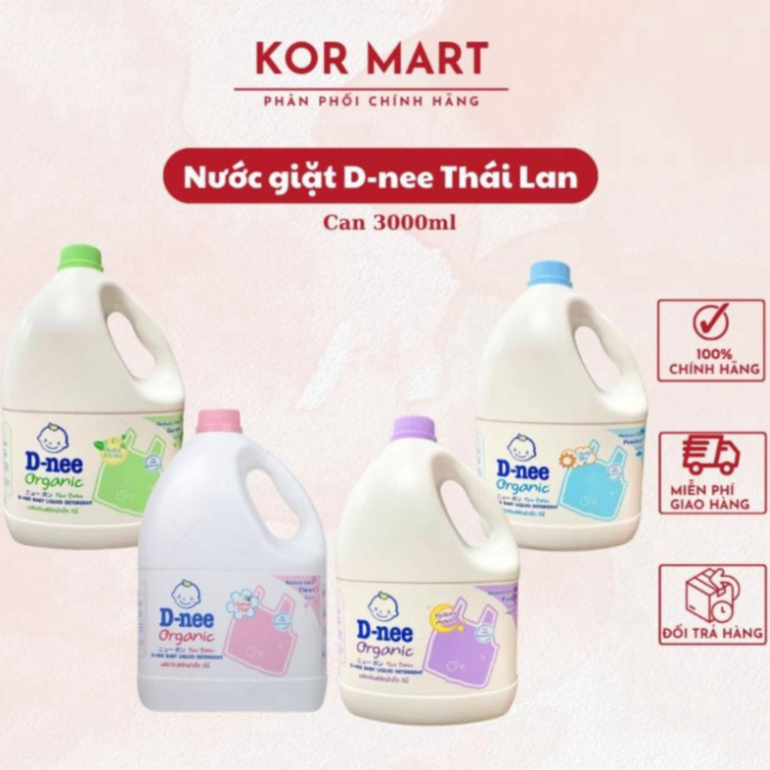 Nước Giặt Xả Quần Áo Trẻ Em Dnee Can 3000ml TháI Lan - Nước Giặt Em Bé Chính Hãng An Toàn