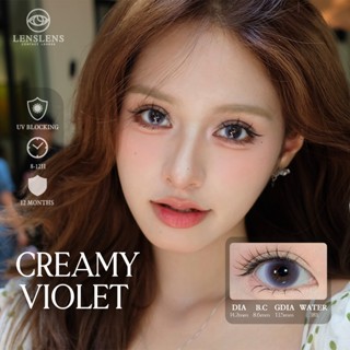  Lens Mắt Kính Áp Tròng LENSLENS Tím Kem Tự Nhiên Creamy Violet 14.2mm 