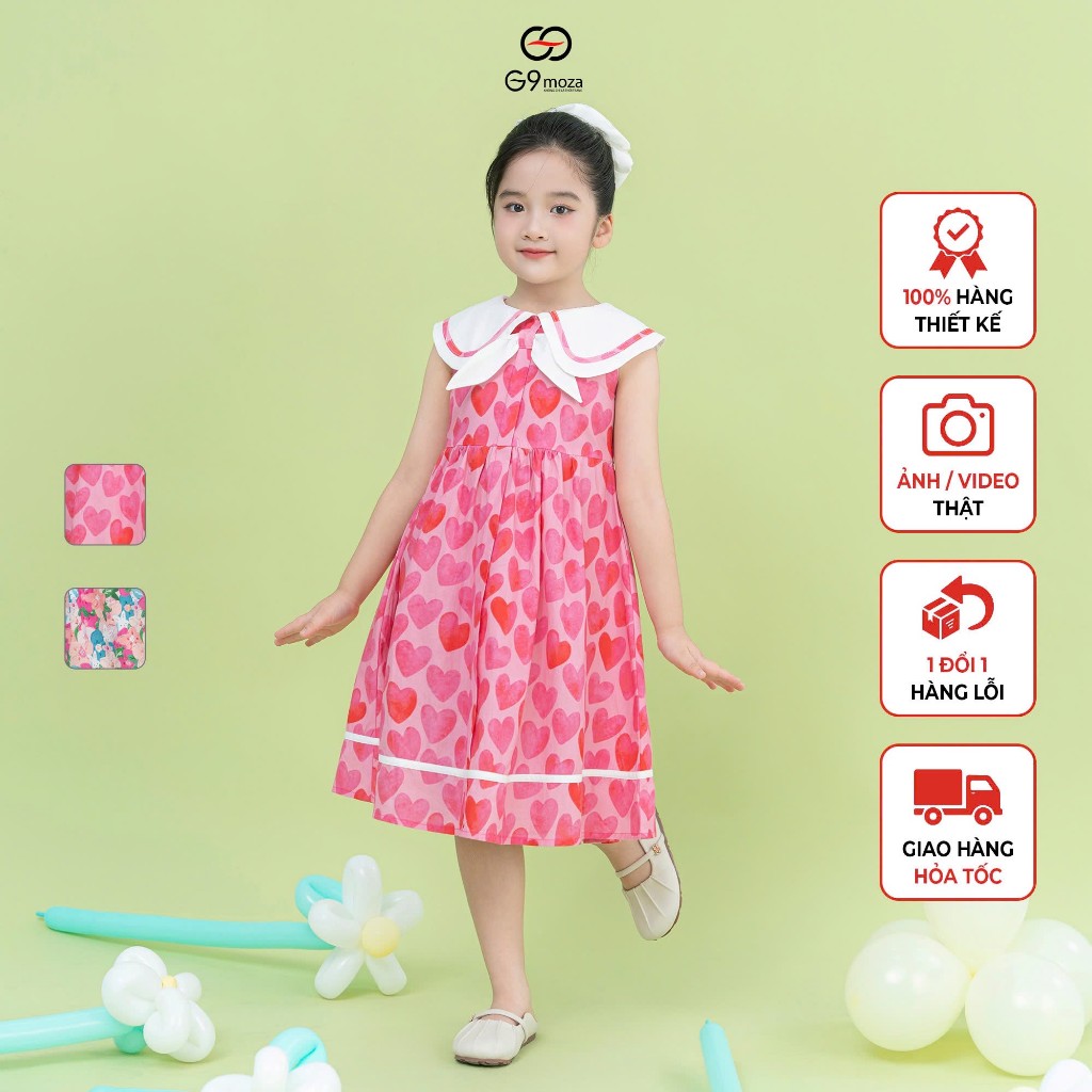 Đầm sát nách bé gái 0770 G9moza  chất liệu thô hàn, thoáng mát