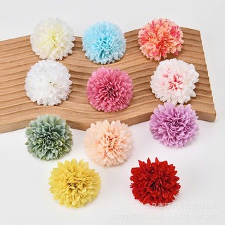  Đầu bông cúc giả 7cm hoa ping pong vải lụa cao cấp làm đồ handmade trang trí hộp quà phụ kiện may mặc 