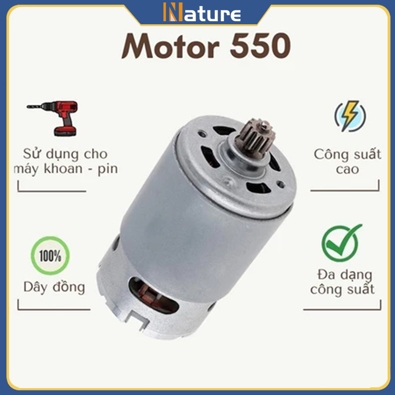 [🚛Free shipping] Motor 550 RS550 12 Răng của máy khoan pin có sẵn 12V-21V-1919