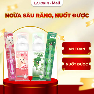 Kem đánh răng cho bé Laforin Kids hương đào và ổi chống sâu răng, nuốt an toàn 75g