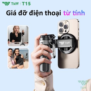  TNW T15 Gậy Selfie Mini Từ Tính Chân Tripod Mini Kiêm Capgrip 3 IN 1 Gậy Chụp Ảnh Bluetooth Có Đèn 