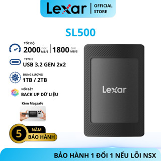 Ổ cứng di động Lexar có Magsafe SL500 Portable SSD 1TB/ 2TB, nhỏ gọn, tốc độ đọc 2000Mb/s, ghi 1800Mb/s, BH 3- 5 năm