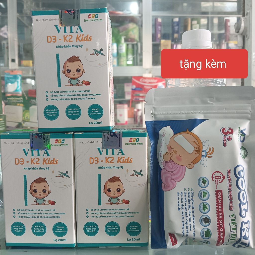 vita d3-k2 kid ( bổ sung d3 và k2 cho cơ thể, giảm còi xương cho bé ).