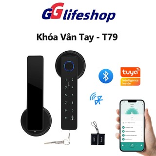  Khoá cửa thông minh T79 khóa vân tay - phù hợp Cửa Gỗ,Composite khoá cửa nhôm,khoá vân tay cửa sắt,khóa cửa vân tay 