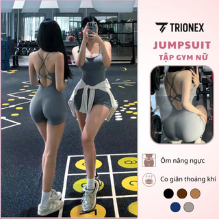   K113-Xả kho giá tốt  Jumpsuit Nữ Sang Chảnh TRIONEX Sẵn Mút Set Thể Thao Nữ Liền Thân Tập Gym Yoga 