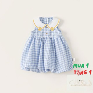 Váy caro dáng bí phồng xinh xắn M.bang cho bé gái