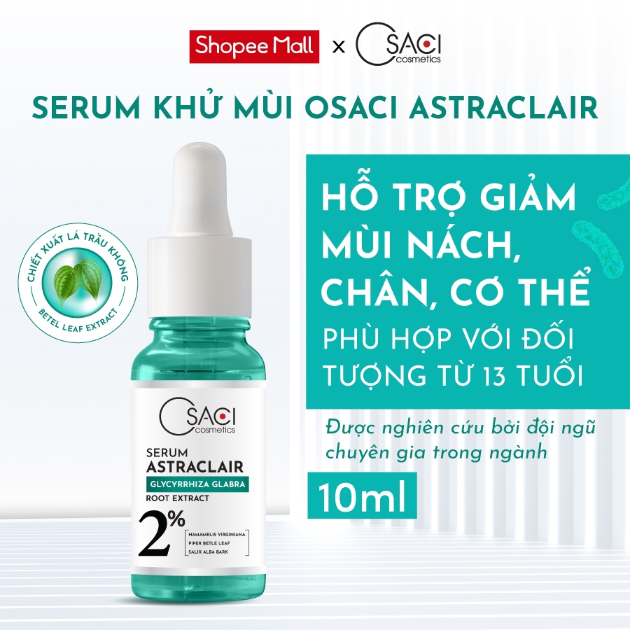 Serum Khử Mùi Osaci AstraClair - Giảm Hôi Nách, Hôi Chân, Giảm Mồ Hôi, Sáng Da