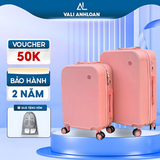 Vali du lịch VL03 khóa kéo, bánh xe xoay 360°, nhựa dẻo ABS+PC chống va đập, size 20/24, nhiều màu, lỗi 1 đổi 1