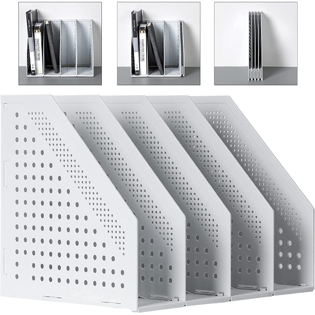 /Deli Genuine A4 File Box Desk Top Shelf Foldable Book Stand Desktop Shelf for Office Organization a