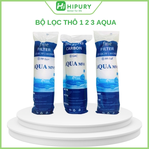 Bộ 3 lõi lọc nước 1 2 3 AQUA Chính hãng. Loại bỏ tạp chất, vi khuẩn. Sử Dụng Cho Các Dòng Máy Lọc RO