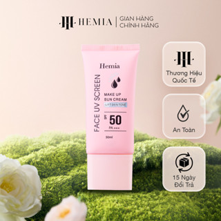 Kem chống nắng Hemia nâng tone trắng da kiềm dầu cho da dầu mụn da khô da nhạy cảm nguyên liệu công nghệ Hàn Quốc 50ml