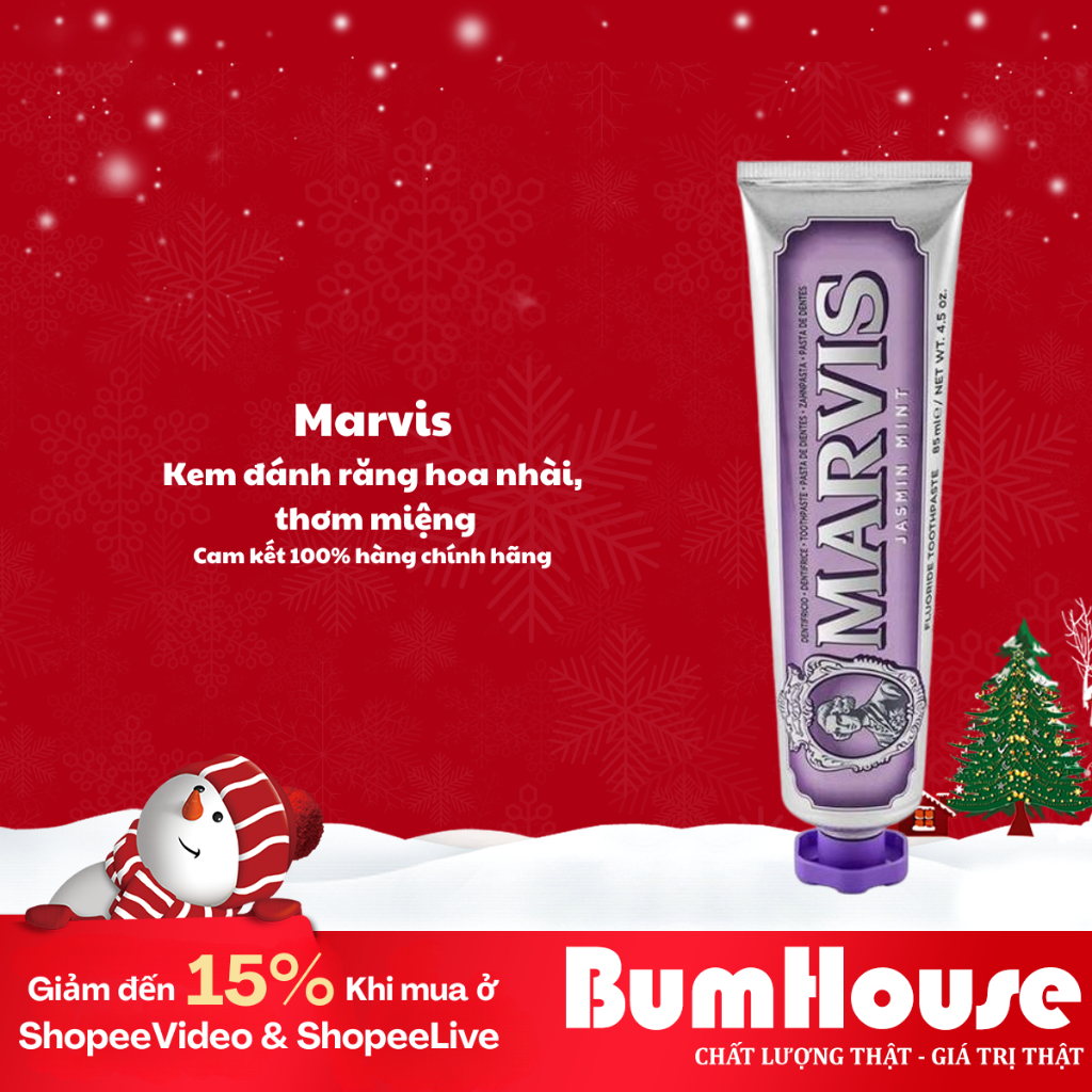[HÀNG CÔNG TY] Kem Đánh Răng Marvis Jasmin Mint 85ml - Màu Tím