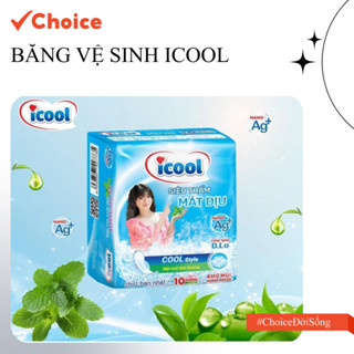 [Choice] Băng Vệ Sinh Icool Enter FM1-0676-15 Ban Ngày 24cm Có Cánh Mặt Lưới Bạc Hà