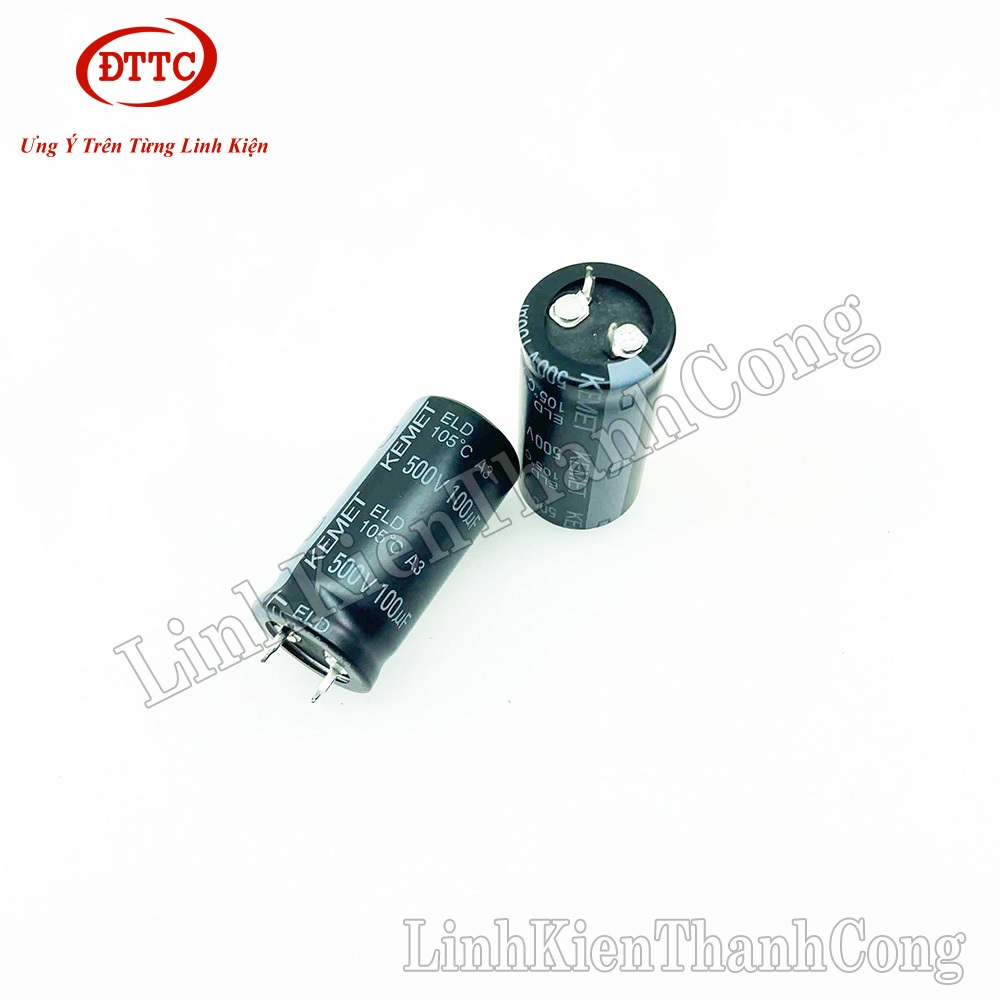 Bộ 2 Chiếc Tụ Hóa 100uF 500V Chân Cứng 22x45mm