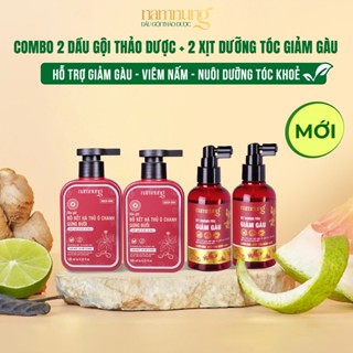  Combo 2 Chai Dầu Gội Giảm Gàu Nấm Và 2 Chai Xịt Dưỡng Tóc Giảm Gàu NAMNUNG Chiết Xuất Thảo Dược 