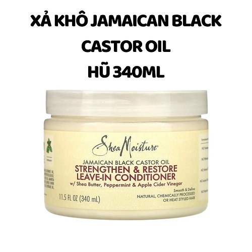 Dầu xả không xả Shea Moisture Jamaican Black Castor Oil Strengthen and Restore, 340ml (Mỹ)