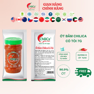 30 Gói Ớt Bằm ChiliCa Có Tỏi 7g - 7g/gói, Siêu tiện lợi cho du lịch, quán ăn, ăn vặt