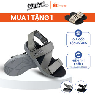 [MUA 1 TẶNG 1][M8A1] Giày sandal nam nữ Mipshoes đi học , sandal quai chéo dạng dán đế 4cm siêu nhẹ
