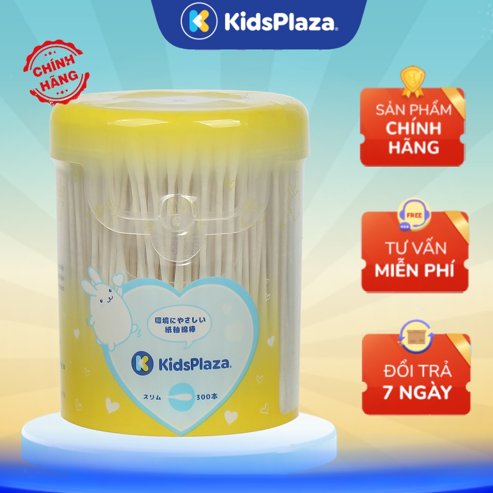 Tăm bông thân giấy Kids Plaza 300pcs chính hãng