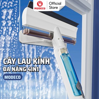  Cây Lau Kính Thông Minh 4 Trong 1 Modeco Có Phun Sương Gạt Nước Thu Nước Bẩn Cán Inox Độ Dài Linh Hoạt 