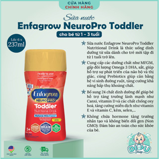 [date 2026] Sữa nước Enfagrow toddler next step (1 lốc x 6 chai 237ml) Mẫu mới