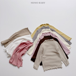  Áo giữ nhiệt dài tay kiểu bèo nhún xinh xắn chất liệu cotton mềm mại co giãn cho bé gái Mimo QA258 