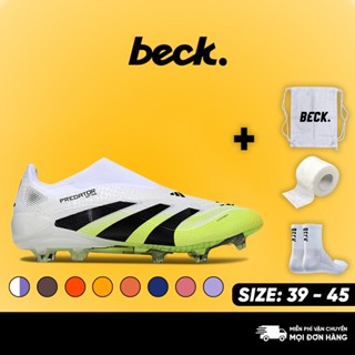 Giày Bóng Đá Predator 25 Elite Laceless Không Dây, BECK, Đế Đinh FG, Bám Sân, Các Màu Sắc, Sân Cỏ Tự Nhiên