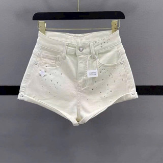 TIENSTYLE _ Quần Short Jean Nữ Đính Đá Dài Nhiều Màu Có Bigsize 75kg,Quần Đùi Bò Đính Đá Size S/4XL