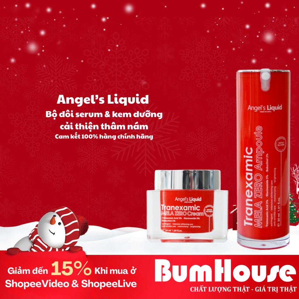 [Angel's Liquid] Bộ Sản Phẩm Serum & Kem Dưỡng Cải Thiện Thâm Nám Angel's Liquid Tranexamic Acid Mel