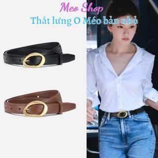  Thắt lưng nữ bản nhỏ mặt O méo - dây nịt nữ size nhỏ xinh mặt tròn méo da đẹp đi làm công sở TL051 