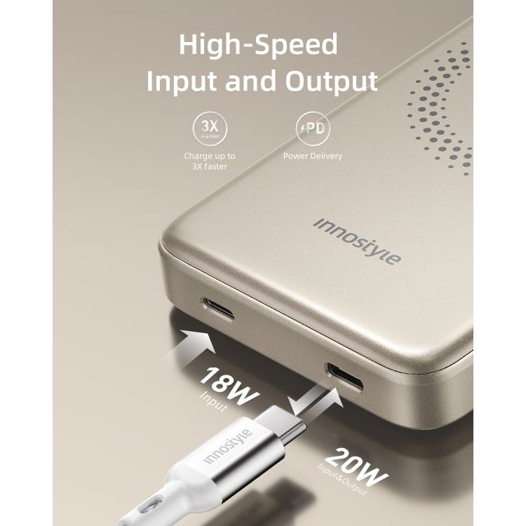 Pin dự phòng không dây từ tính Innostyle Powermag Slim 15W Wireless 10000mah chính hãng, sạc nhanh | BigBuy360 - bigbuy360.vn