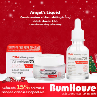  Combo serum và kem dưỡng Angel's Liquid Glutathione 700 dưỡng trắng mờ thâm nám dành cho da khô 30ml + 50ml 