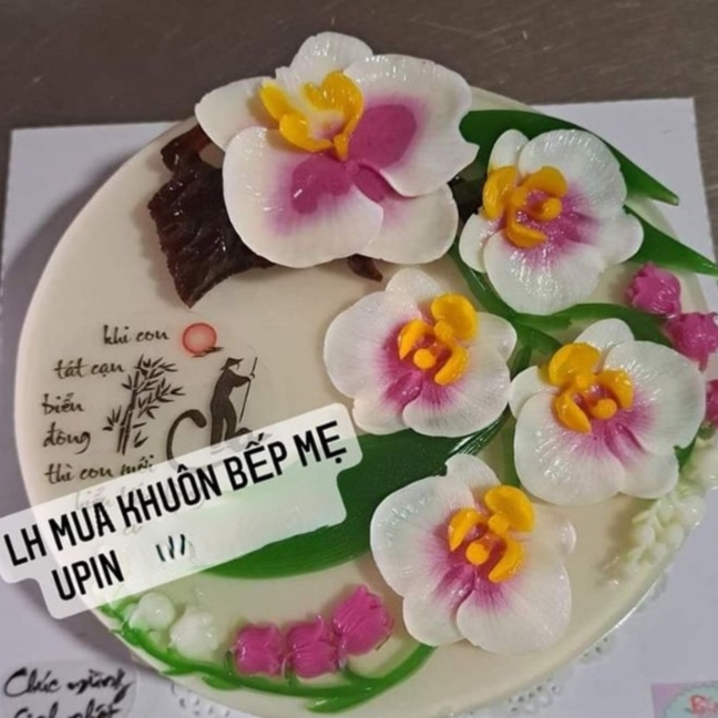 Khuôn silicon hoa lan hồ điệp to khuôn 9cm