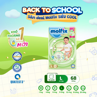 [Tặng Xe Chòi - Mua 3 đủ 699K] Tã quần thiên nhiên Molfix Ultra đủ các size M76/L68/XL62/XXL56/JumboXXXL28