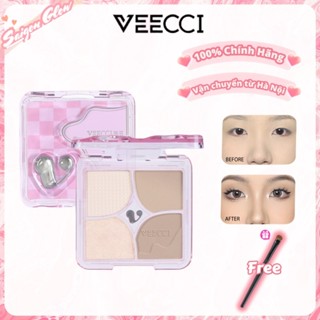  VEECCI Bảng Phấn Bắt Sáng Và Tạo Khối Tự Nhiên Lâu Trôi Chống Nước 8.6g 