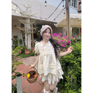   MỚI Áo Babydoll CT7 Chân váy Mixi Áo Form Rộng đính Nơ- NCN 