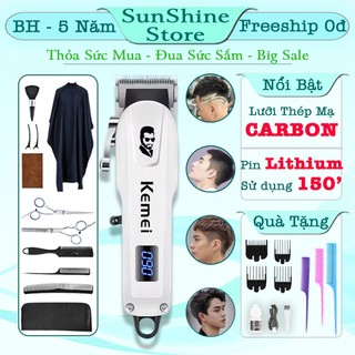 Tông Đơ Cắt Tóc Chính Hãng Kemei 232, Tăng Đơ Hớt Tóc Nam Có Màn Hình Led, Lưỡi Sắc, Pin Sạc USB