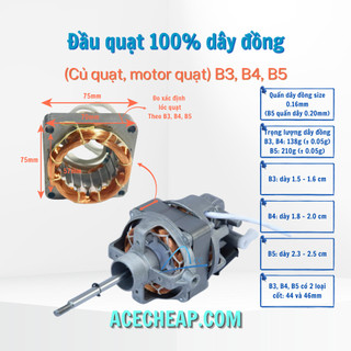  Đầu quạt 100% dây đồng  Củ quạt motor quạt  B3 B4 B5 